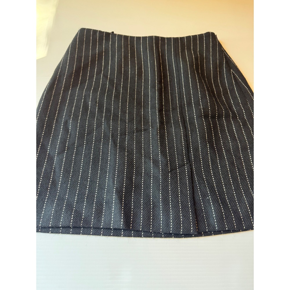 Banana Republic Womens Black Pinstripe Wool Mini Skirt Size 4